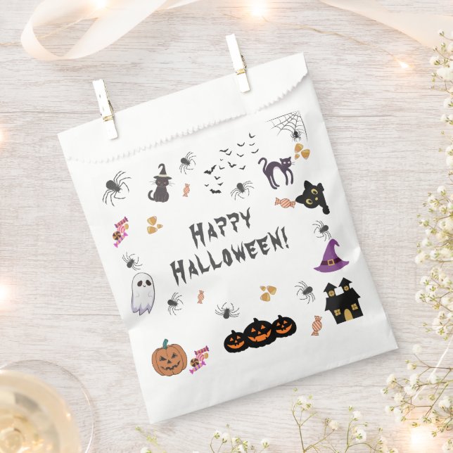 Bolsa De Papel Feliz Fiesta de Halloween (Cortado)