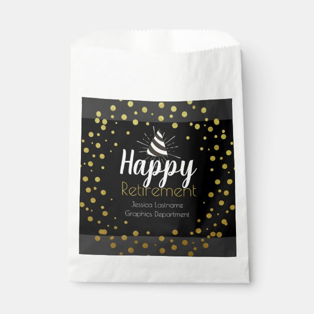 Bolsa De Papel Feliz Fiesta de Jubilación Confetti (Anverso)