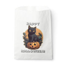 Feliz Gato Negro de Halloween