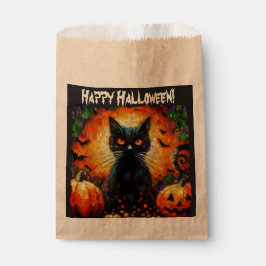 Bolsa De Papel Feliz Halloween Black Cat Bats Pumpkins