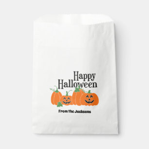 Bolsa De Papel Feliz Halloween con Jack O Lanterns Goodie Bags
