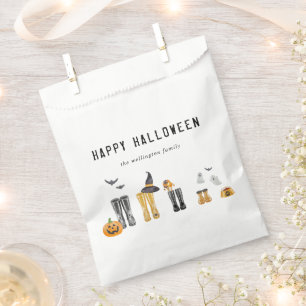 Bolsa De Papel Feliz Halloween Cute Spooky Watercolor Family
