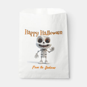 Bolsa De Papel Feliz Halloween ESQUELETO FELIZ DE OJOS GRANDES