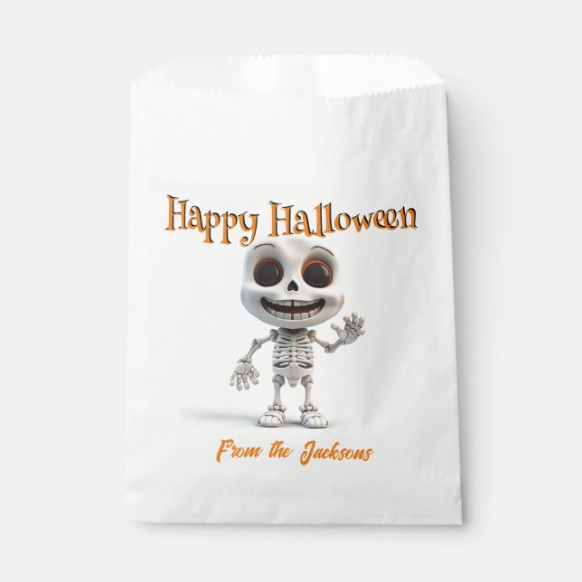 Bolsa De Papel Feliz Halloween FELIZ GRAN OJO SKELETON (Anverso)