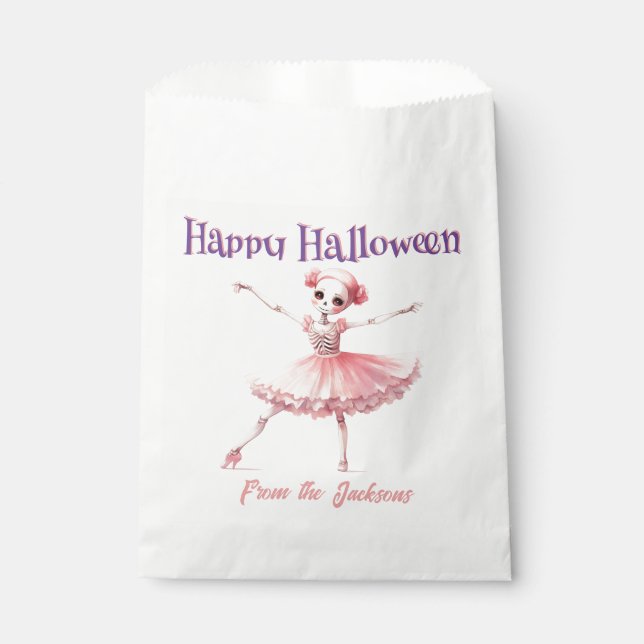 Bolsa De Papel Feliz Halloween | FUN SKELETON BALLERINA (Anverso)