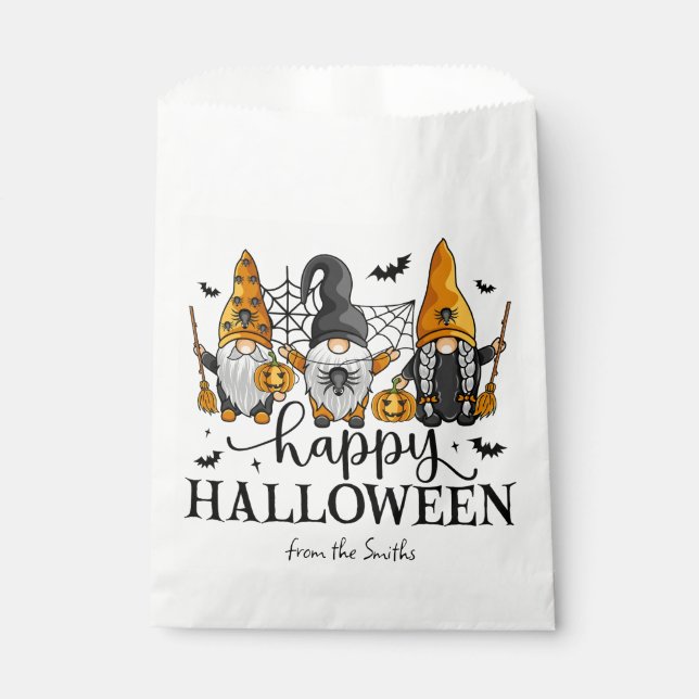 Bolsa De Papel Feliz Halloween Gnomes (Anverso)
