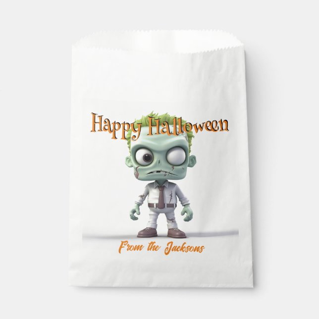 Bolsa De Papel Feliz Halloween MONSTRUO VERDE (Anverso)