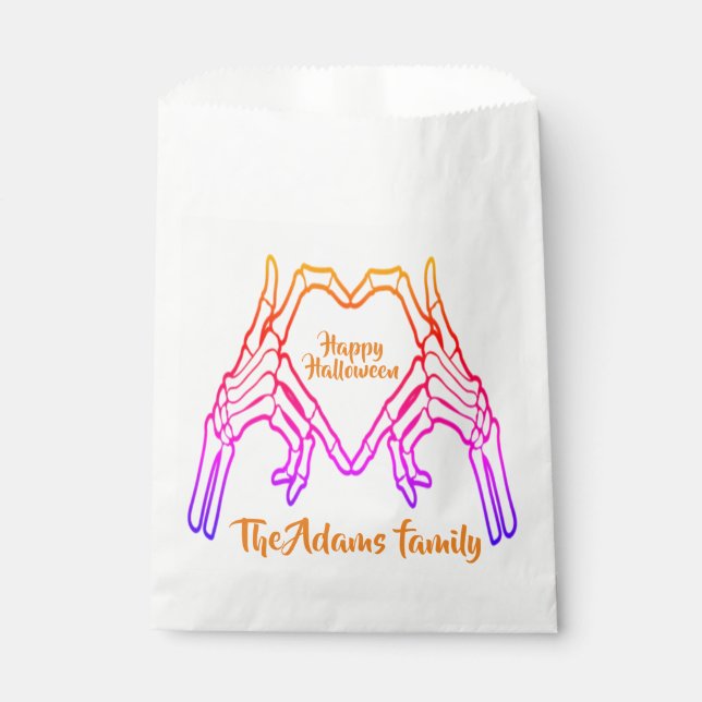 Bolsa De Papel Feliz Halloween Personalizado de escritura moderna (Anverso)