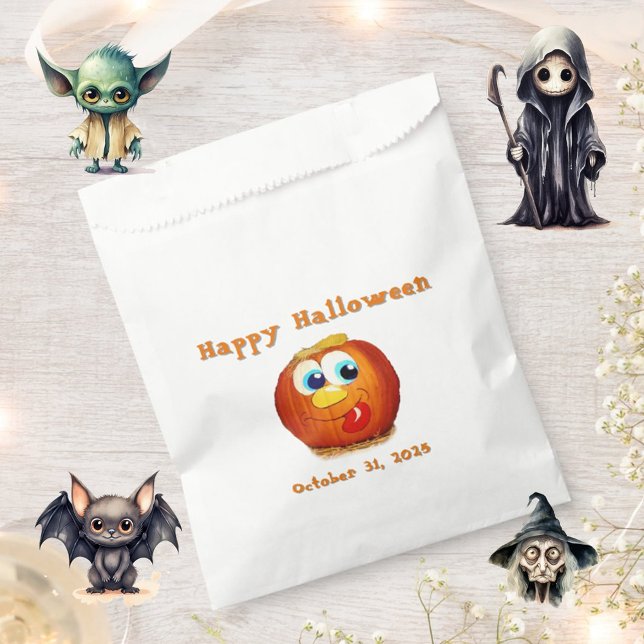 Bolsa De Papel Feliz Halloween tonto Jack-O-Lantern (Subido por el creador)