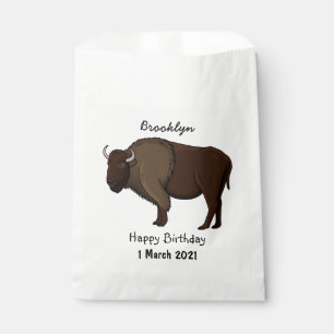 Bolsa De Papel Feliz ilustracion de búfalo de bisonte americano