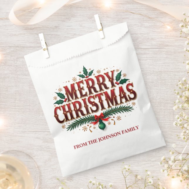 Bolsa De Papel Feliz Navidad (Cortado)