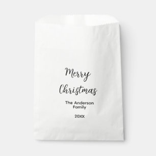 Bolsa De Papel Feliz Navidad añadir apellido año texto personaliz