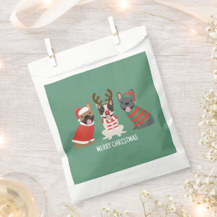 Bolsa De Papel Feliz Navidad Bulldoges franceses