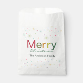 Bolsa De Papel Feliz Navidad colorida familia de textos