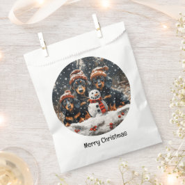 Bolsa De Papel Feliz Navidad Dachshund Perros Snowman