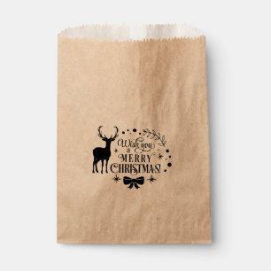 Bolsa De Papel FELIZ NAVIDAD Favor de vacaciones de Reno Tratamie