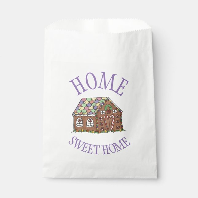 Bolsa De Papel Feliz Navidad Gingerbread House Trajes de Navidad (Anverso)