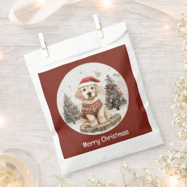Bolsa De Papel Feliz Navidad Labrador Recuperador Cachorro