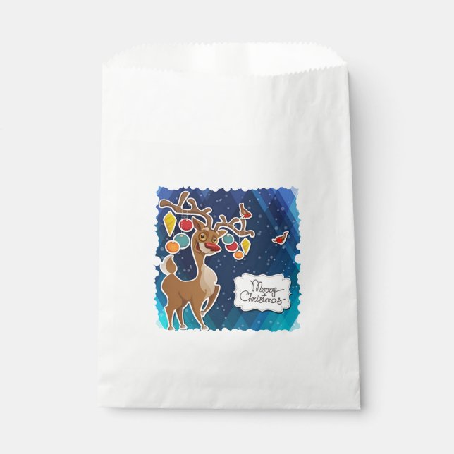 Bolsa De Papel Feliz Navidad Reno Bailarín (Anverso)