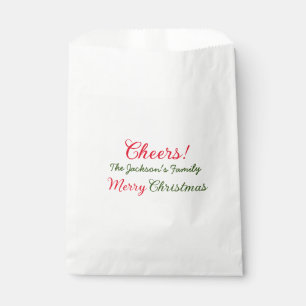 Bolsa De Papel feliz navidad saludos agregar nombre de familia te