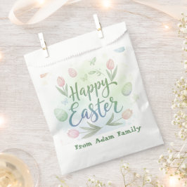 Bolsa De Papel Feliz Pascua Acuarela con Letra a Mano