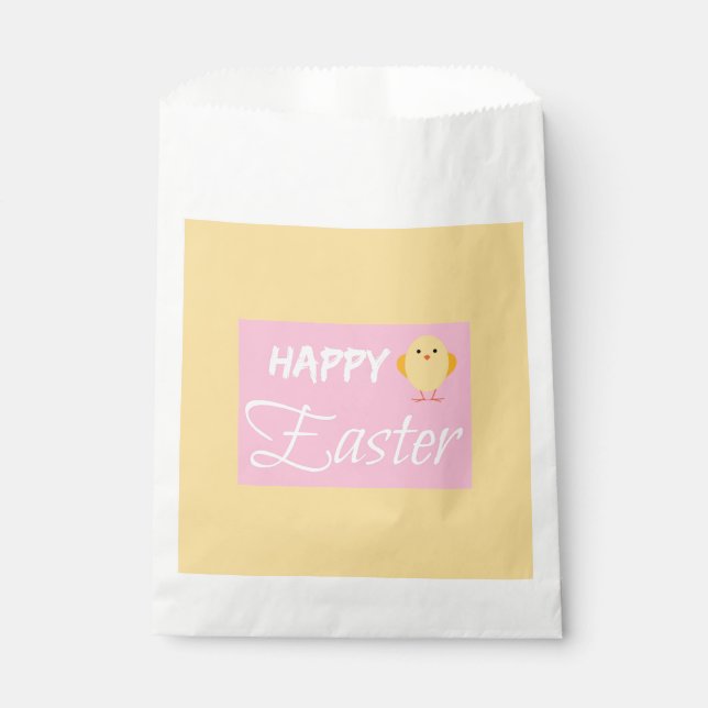 Bolsa De Papel Feliz Pascua Pequeña Chica (Anverso)