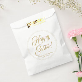 Bolsa De Papel Feliz personalizado de oro de Pascua escritura de