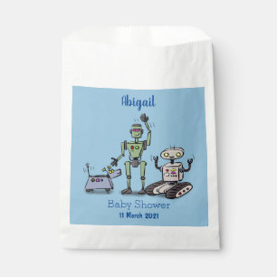 Bolsa De Papel Feliz personalizado de trío de robots lindos