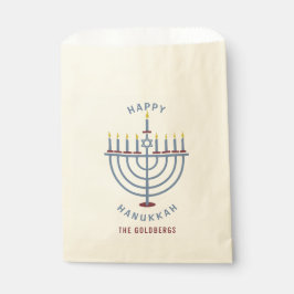 Bolsa De Papel Feliz Personalizado Fiesta de Hanukkah Menorah