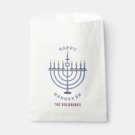 Bolsa De Papel Feliz Personalizado Fiesta de Hanukkah Menorah