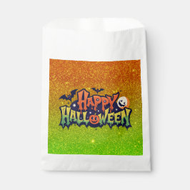 Bolsa De Papel Feliz purpurina de Faux de Halloween