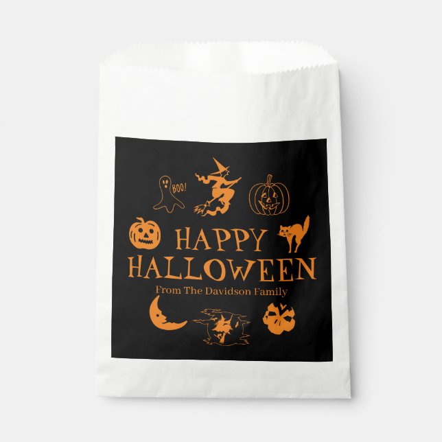 Bolsa De Papel Feliz regalo de Halloween (Anverso)