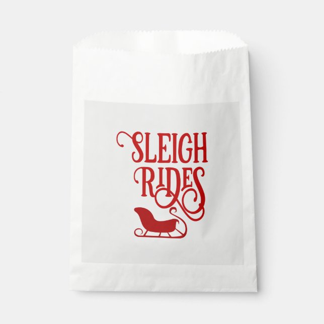 Bolsa De Papel Feriado de Red Sleigh Rides (Anverso)