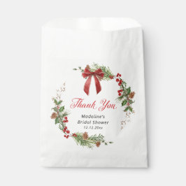 Bolsa De Papel Festive Greenery Christmas Thank you