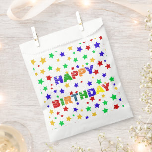 Bolsa De Papel Festividad de cumpleaños colorida de la estrella r