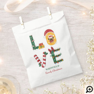 Bolsa De Papel Festividad de Navidades de la familia Perro Amor P