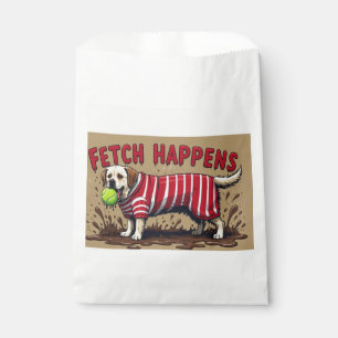 Bolsa De Papel Fetch Happens Perro humorístico poster fangoso Lab