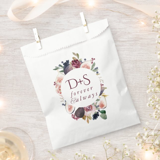 Bolsa De Papel Fibras en Blogueo | Moody Rustic Monogram Wreath (Cortado)