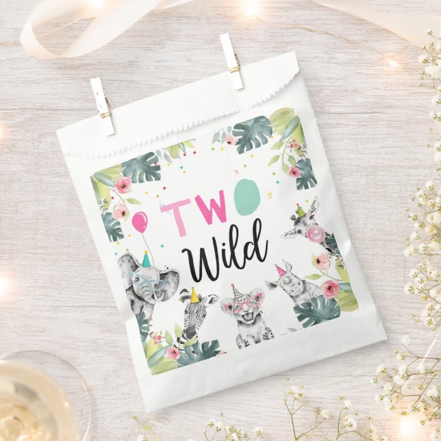 Bolsa De Papel Fiesta Animales Safari Chica Dos Salvajes Segundo  (Cortado)