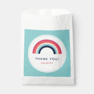 Bolsa De Papel Fiesta arcoiris nombre personalizado edad azul ros