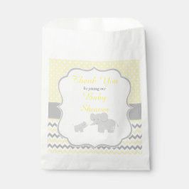 Bolsa De Papel Fiesta Baby Shower amarillo elefante y gris