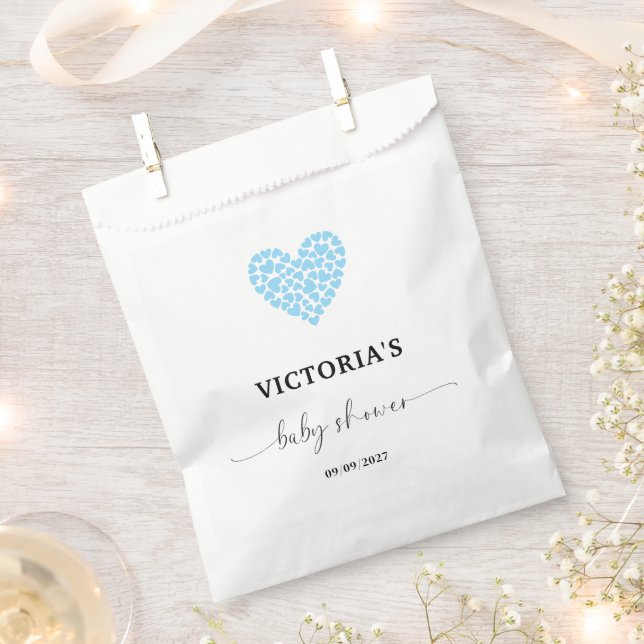 Bolsa De Papel Fiesta Baby Shower de Blue Heart (Cortado)