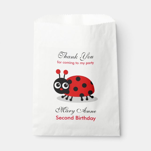 Bolsa De Papel Fiesta Baby Shower de cumpleaños de Ladybug (Anverso)