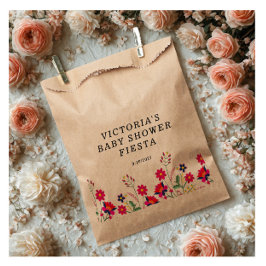 Bolsa De Papel Fiesta Baby Shower de flores mexicanas