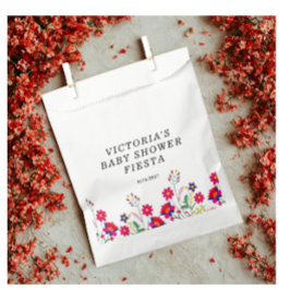 Bolsa De Papel Fiesta Baby Shower de flores mexicanas