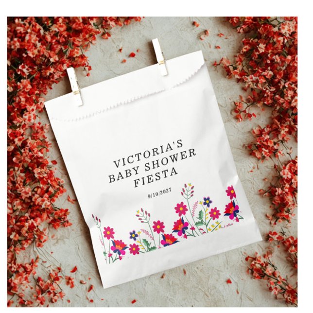 Bolsa De Papel Fiesta Baby Shower de flores mexicanas (Subido por el creador)