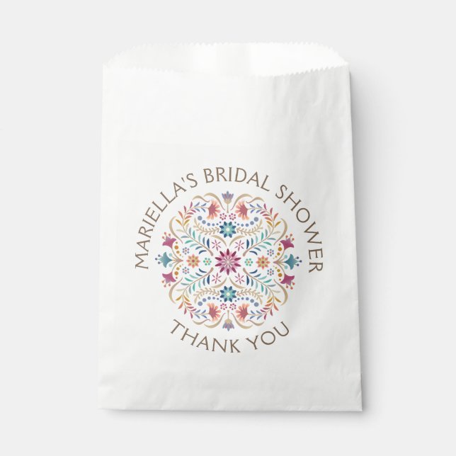 Bolsa De Papel Fiesta Boho Birthday Shower Boda (Anverso)