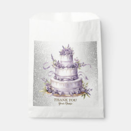 Bolsa De Papel Fiesta Cake Lavender Floral acuarela Elegante
