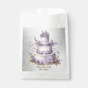 Bolsa De Papel Fiesta Cake Lavender Floral acuarela Elegante
