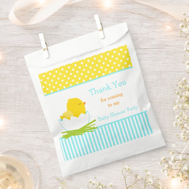 Bolsa De Papel Fiesta Cute Blue Boy Chick Shower (Cortado)